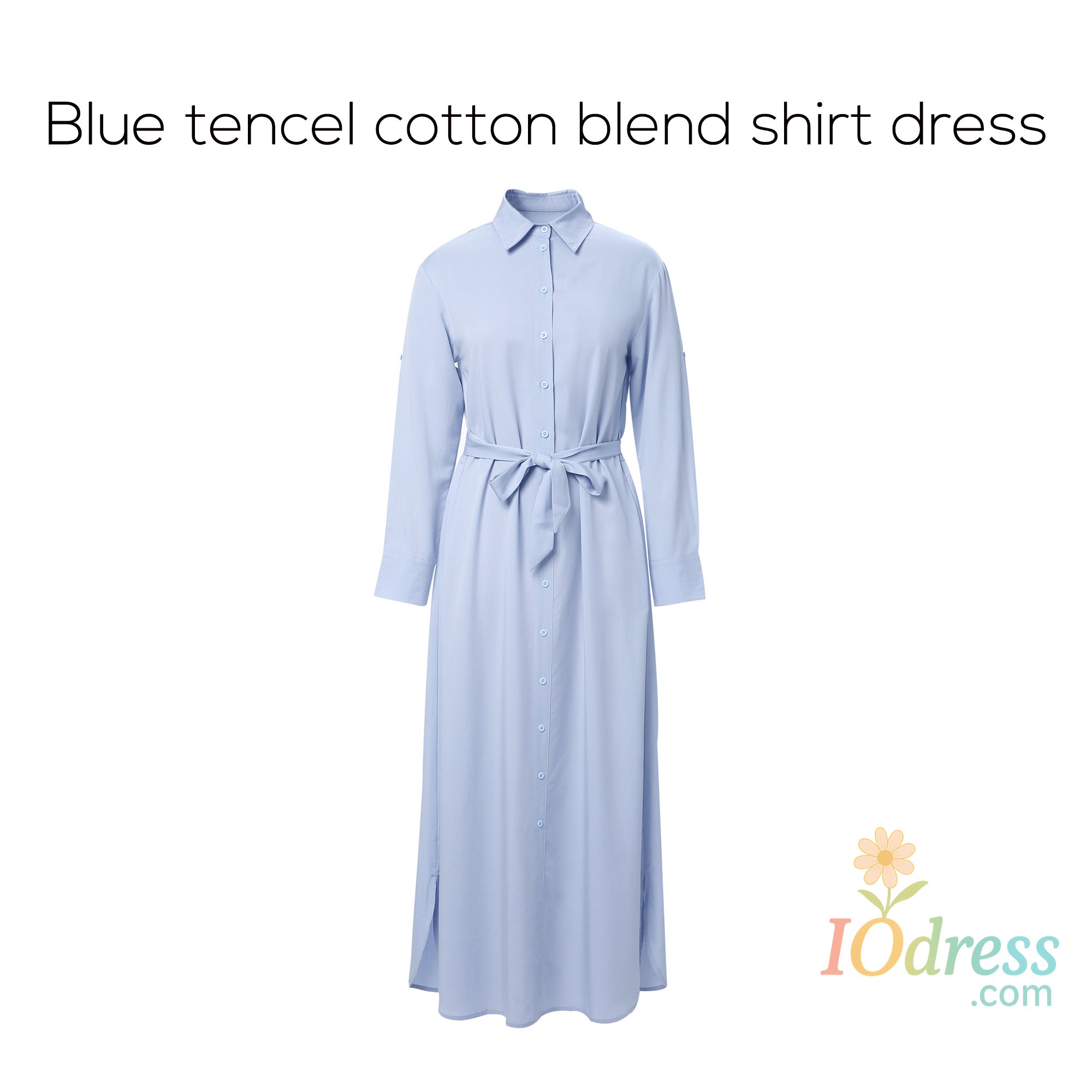 IO Dress AP SS25 Women Blouse Dress with Removable Belt Cotton Blend