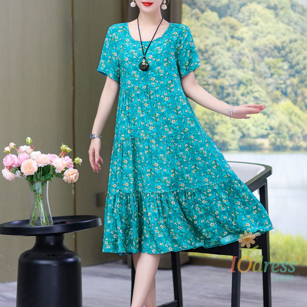 IO Dress New Dress Women Summer Sundress 2024 Casual short sleeve dress Vestidos Female O-Neck Robe Oversized Bohemian dresses
