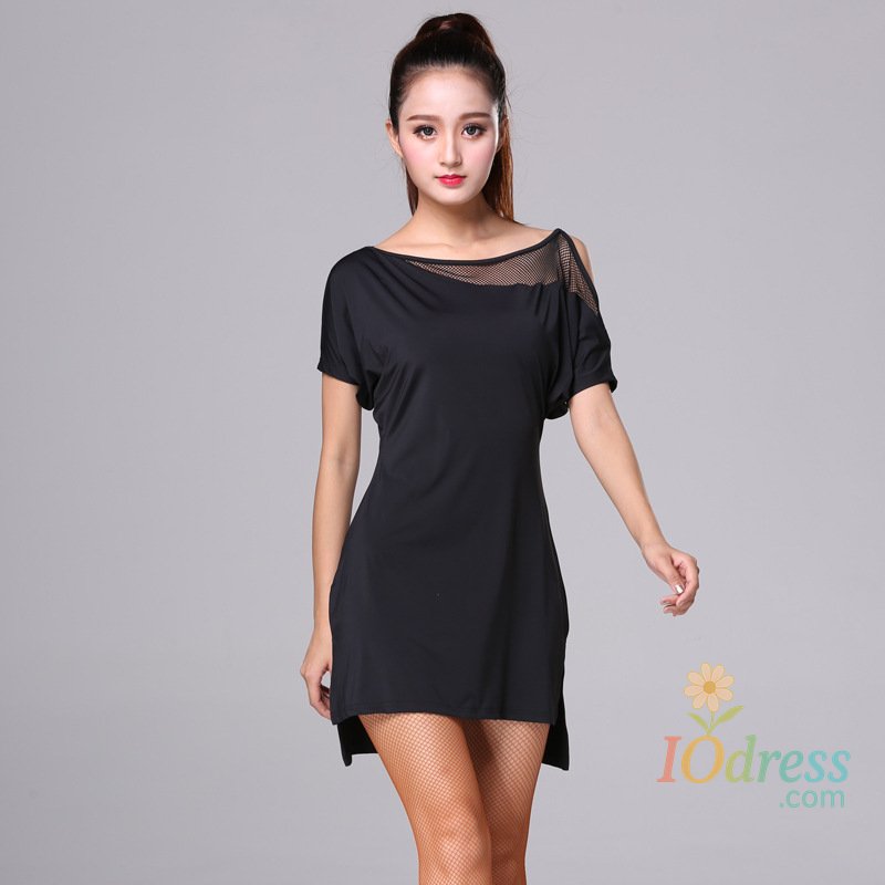 IO Dress 1pcs/lot Latin Dance Dress Summer Short Sleeve Women Training Performance Wear Practice Clothes Ballroom Costumes