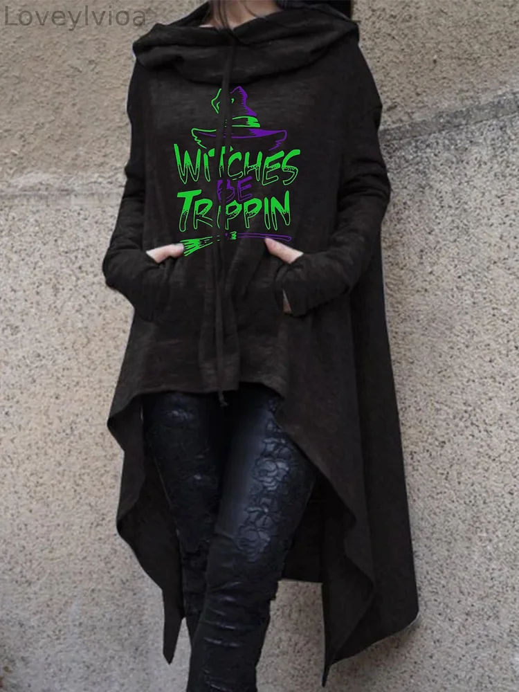 Wtches Be Trippin Hooded Long Sleeve Sweatshirt