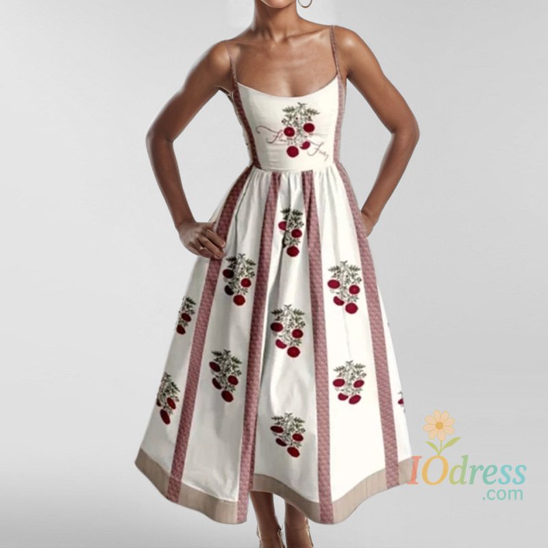 IO Dress Women Print Bodycon Dress Sling Cold Shoulder High Waist A-line Maxi Dresses Beach Party Gowns Casual Vestidos Summer 2025 Robe