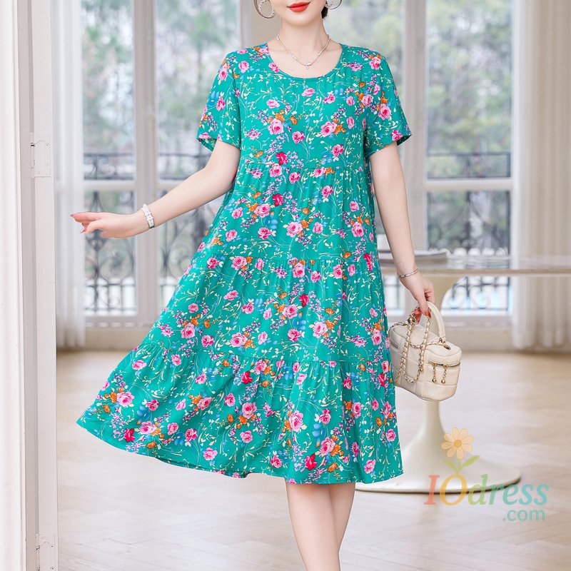 IO Dress New Dress Women Summer Sundress 2024 Casual short sleeve dress Vestidos Female O-Neck Robe Oversized Bohemian dresses
