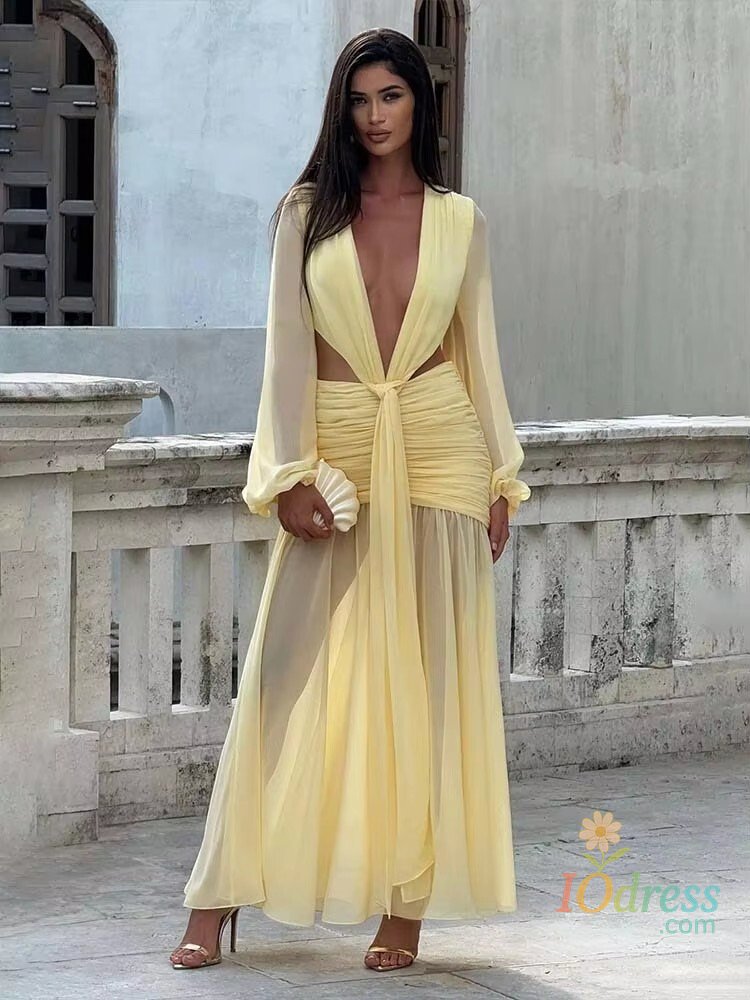 IO Dress Townlike Pleated Slim Bodycon Maxi Long Dress Women Off Shoulder 2025 Autumn Winter Dress Lace Patchwork Sexy Party Dresses