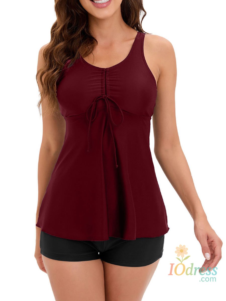 IO Dress 2025 Knot Swimwear Female Tankini Set Two Pieces Swimsuit Women Beach Dress Bathers Bathing Swimming Swim Suit Beachwear