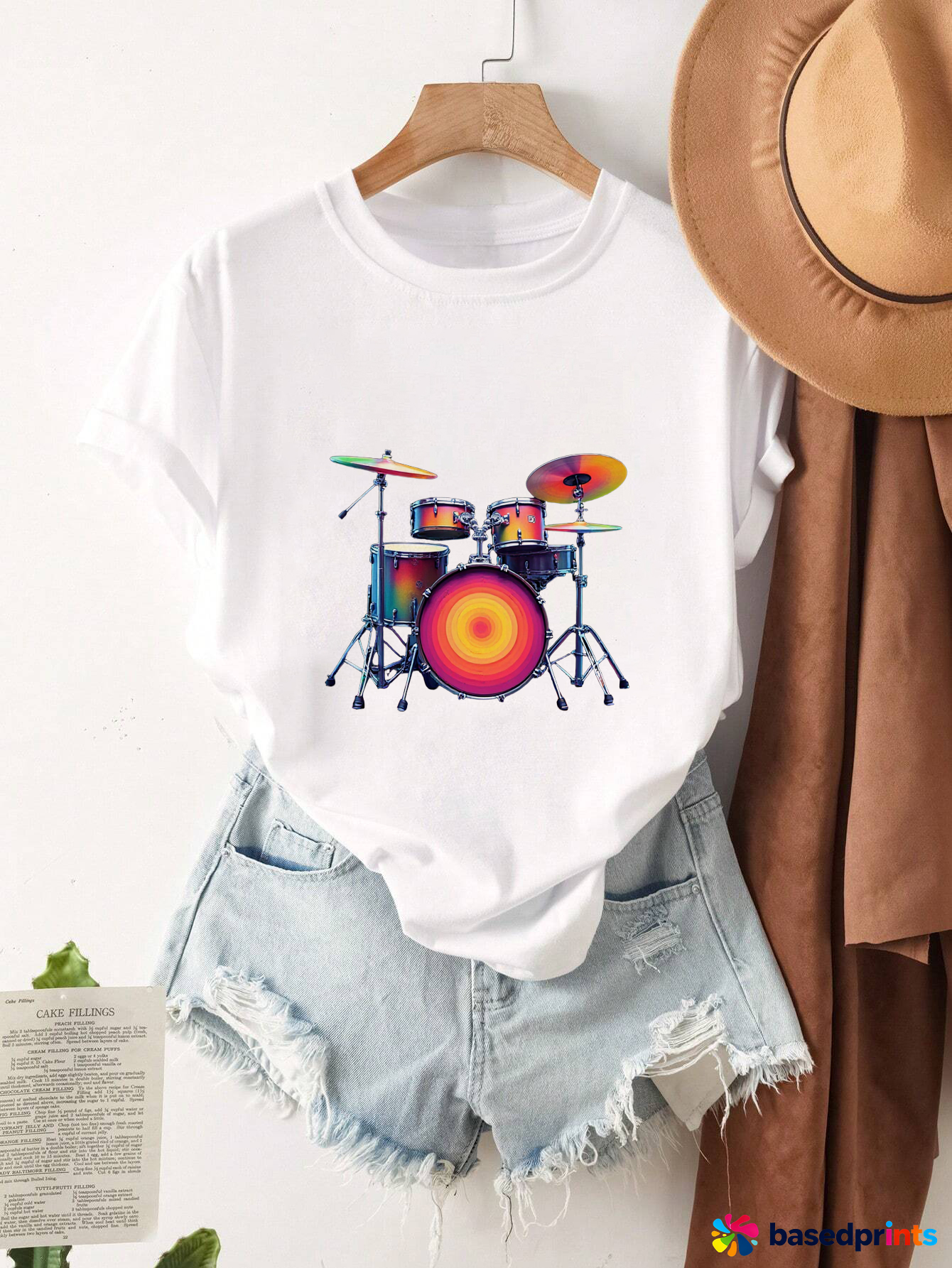 Colorful Drum Set Graphic Tee