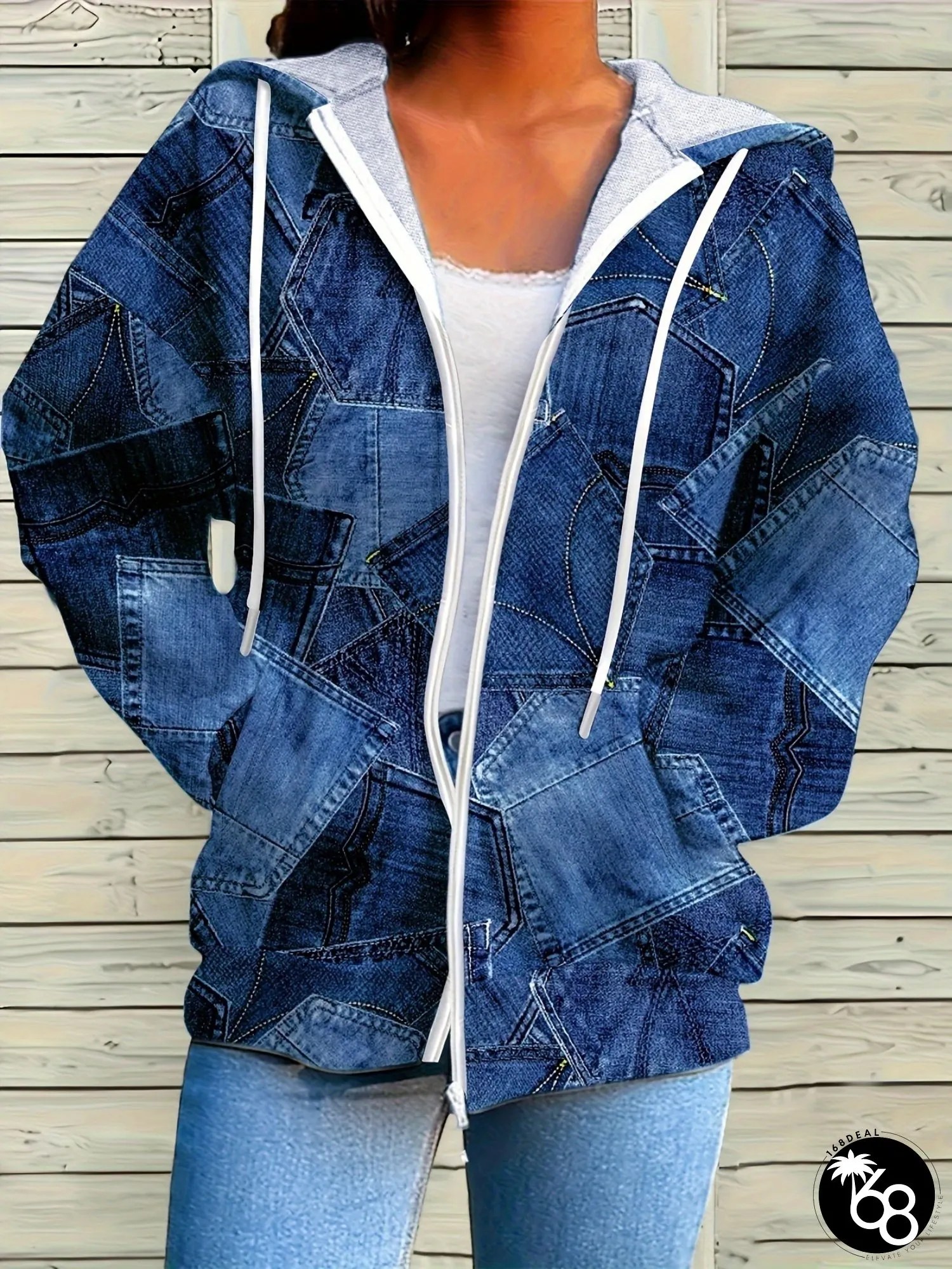 Womens zip-up hoodie full-zip closure hooded sweatshirt front pockets lightweight casual | 168DEAL