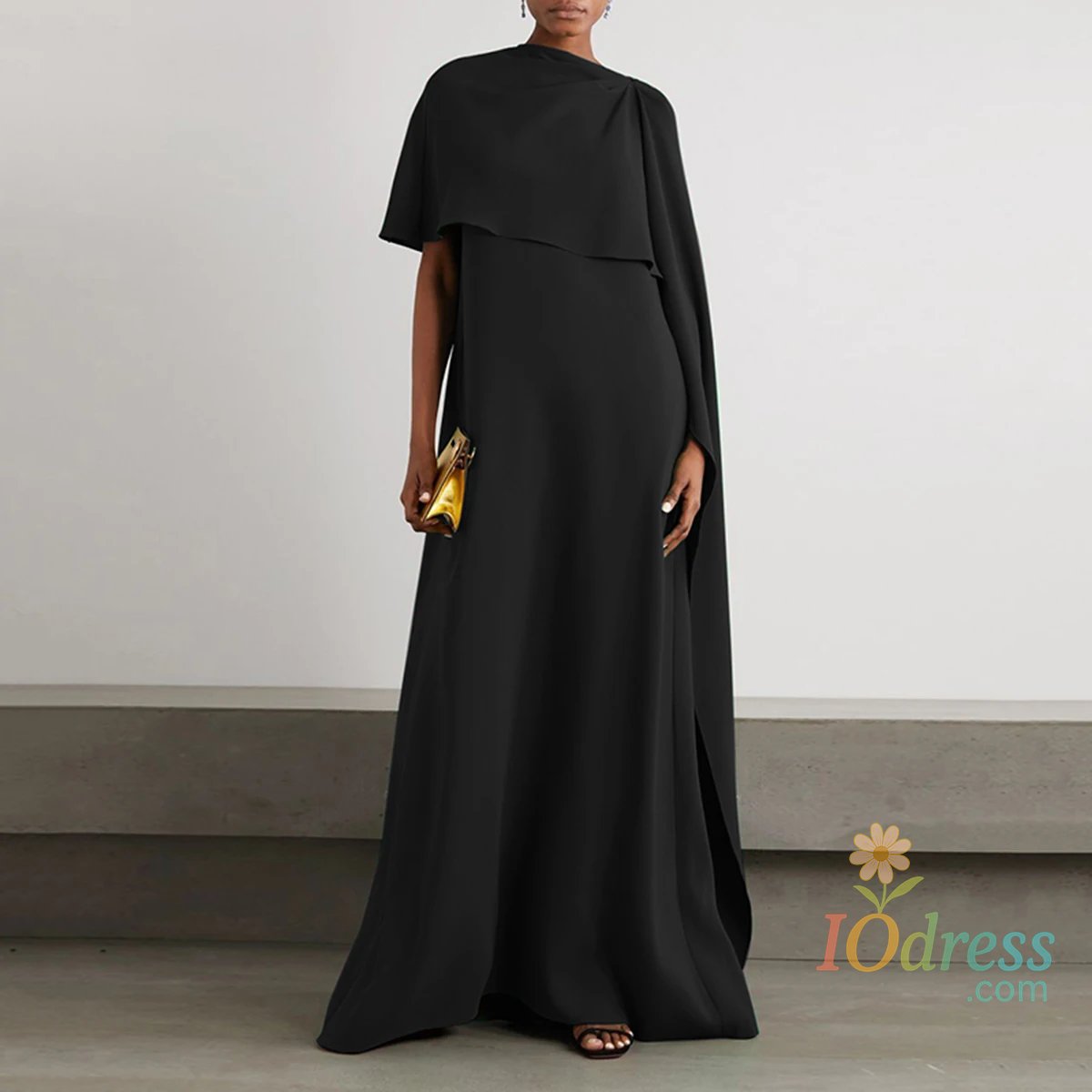 IO Dress Missuoo Solid Color Asymmetric Evening Dress for Women 2024 New Wrap Sleeves Loose Fit Floor Length Party Dresses