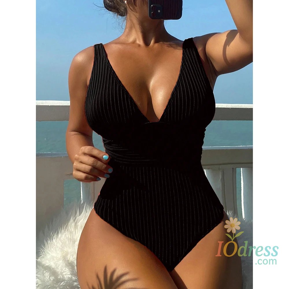 IO Dress Deep V One Piece Swimsuit Women 2025 Push Up Swimwear Female Sexy Summer Beachwear Swim for Bathing Suits Micro Korean Monokini