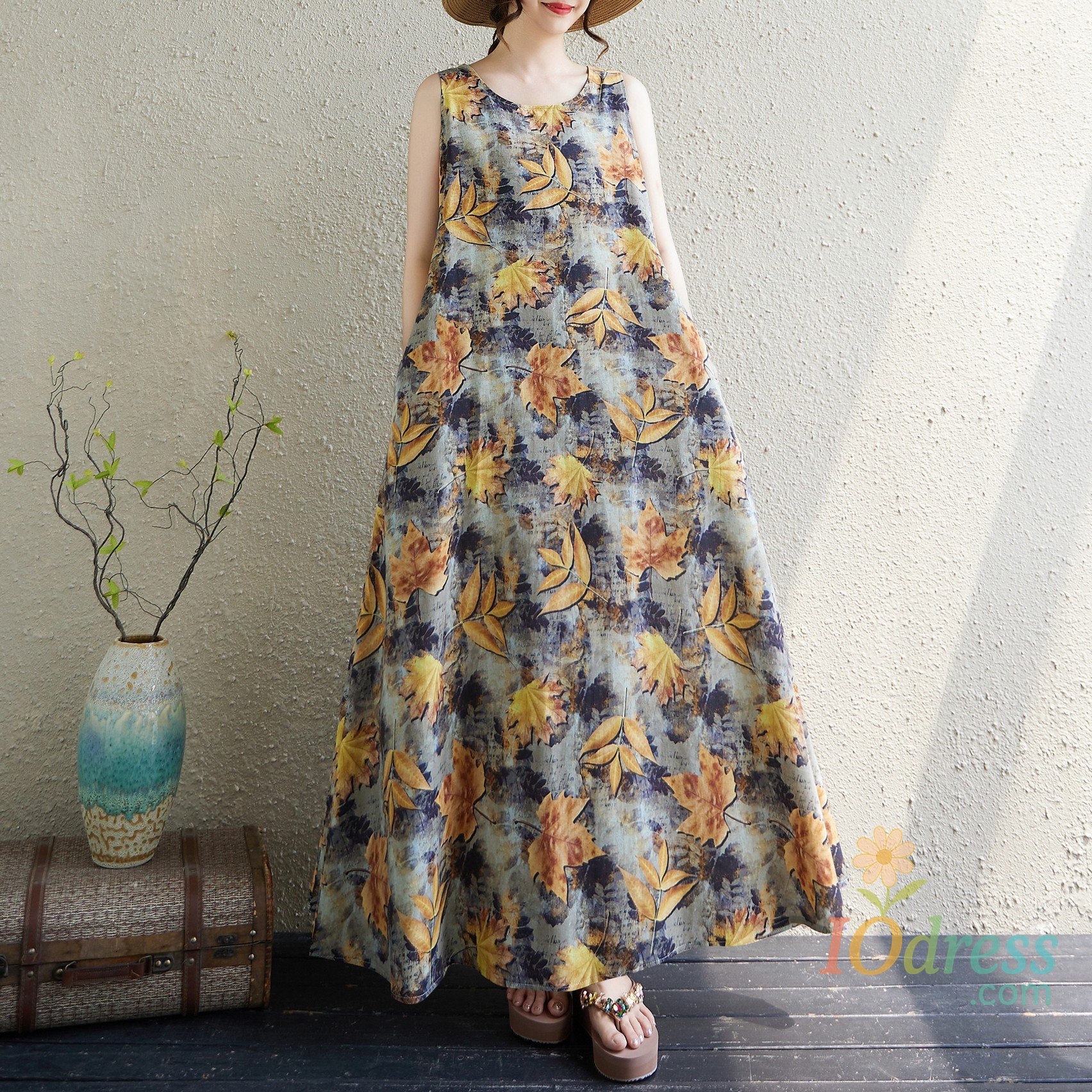 IO Dress Summer Dress for Women Clothing Vintage Clothes Ethnic Style Cotton Linen Streetwear Casual Harajuku Elegant Long Dress