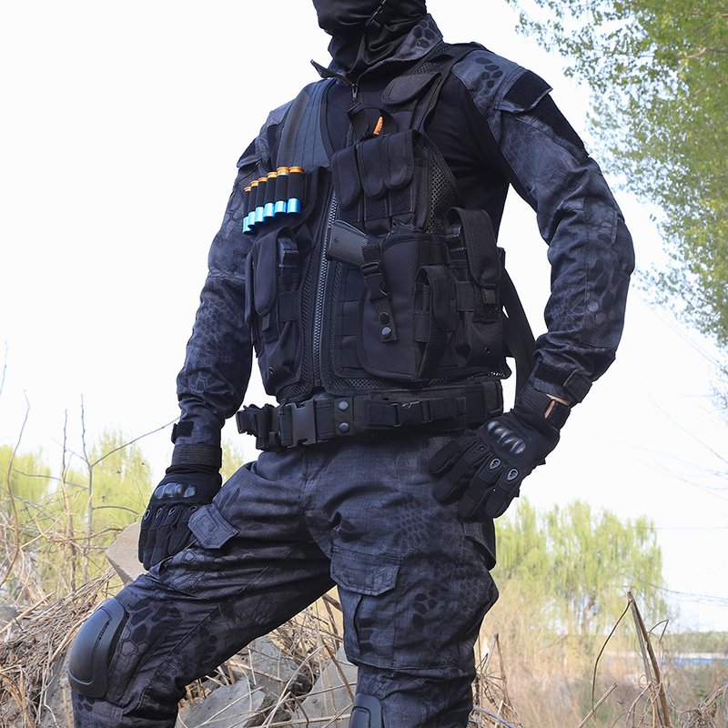 ACTJ.M Black Tactical Vest – Adjustable, Durable, Ready for Action