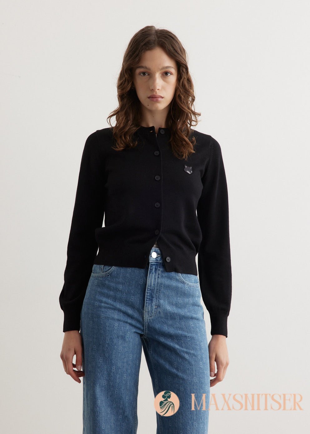 Bold Fox Head Patch Regular Cardigan