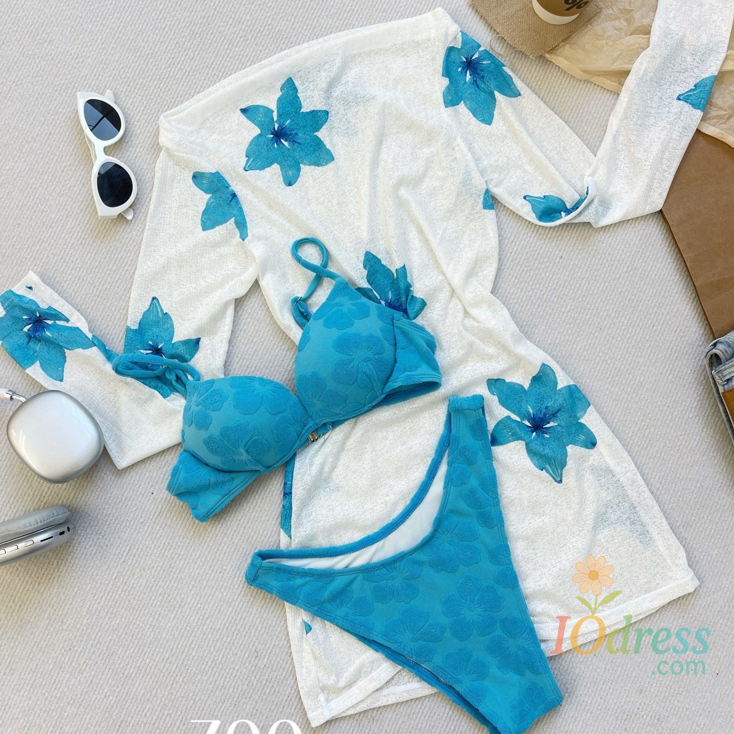 IO Dress New Arrival Separates Push-up Underwire Niche Style Bikini Separate Long Sleeves Slimming Vacation Swimsuit