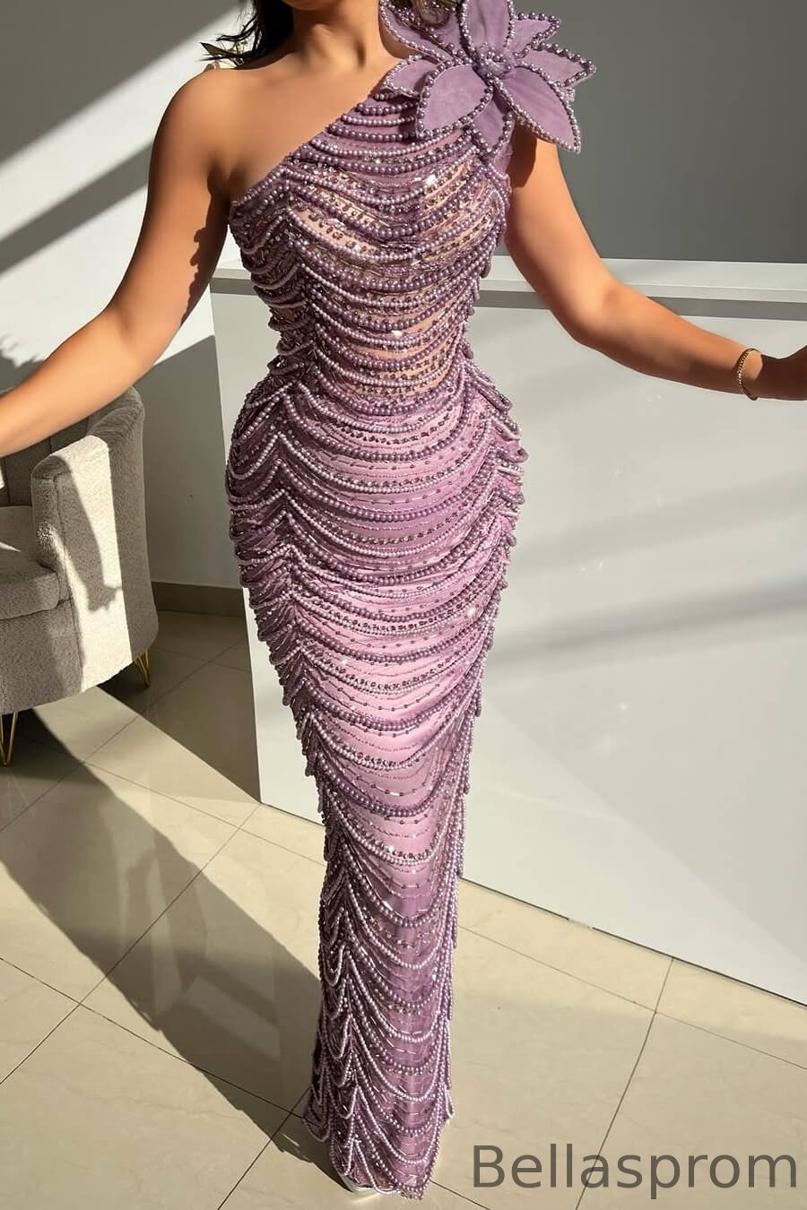 open lace back dress Graceful Wisteria Strapless Slit Sequins Long Sheath Prom Dress