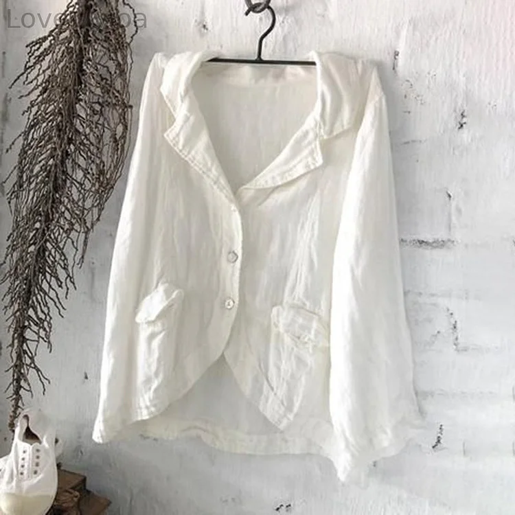 Button Down Comfy Linen Cotton Jacket