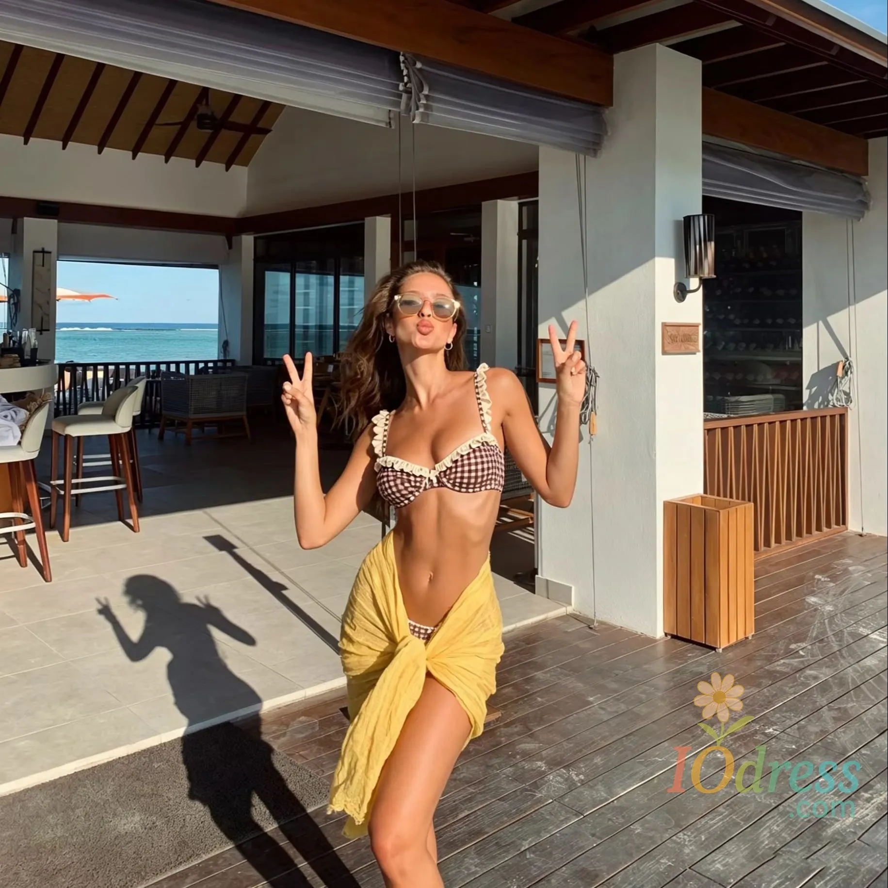 IO Dress Print Swimsuit with Skirt Bikini Swimwear Swimsuit Women Separates Swimwear 3 Pcs Bandeau Swimsuit Resort Wear Bathing Suit IO Dress