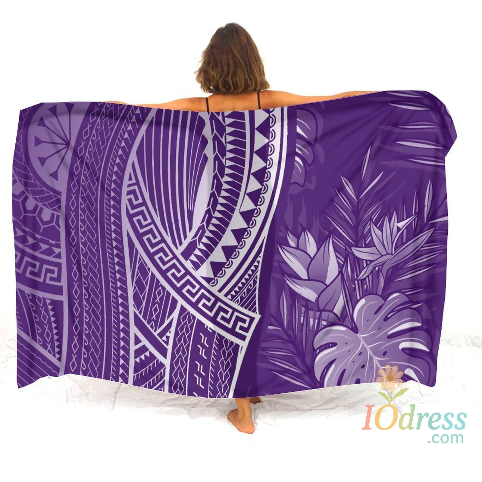 IO Dress Polynesian Art Print Custom Sarong Ladies Seaside Windbreak Coat Bikini Coat Sarong 2024 Summer New Soft Drape