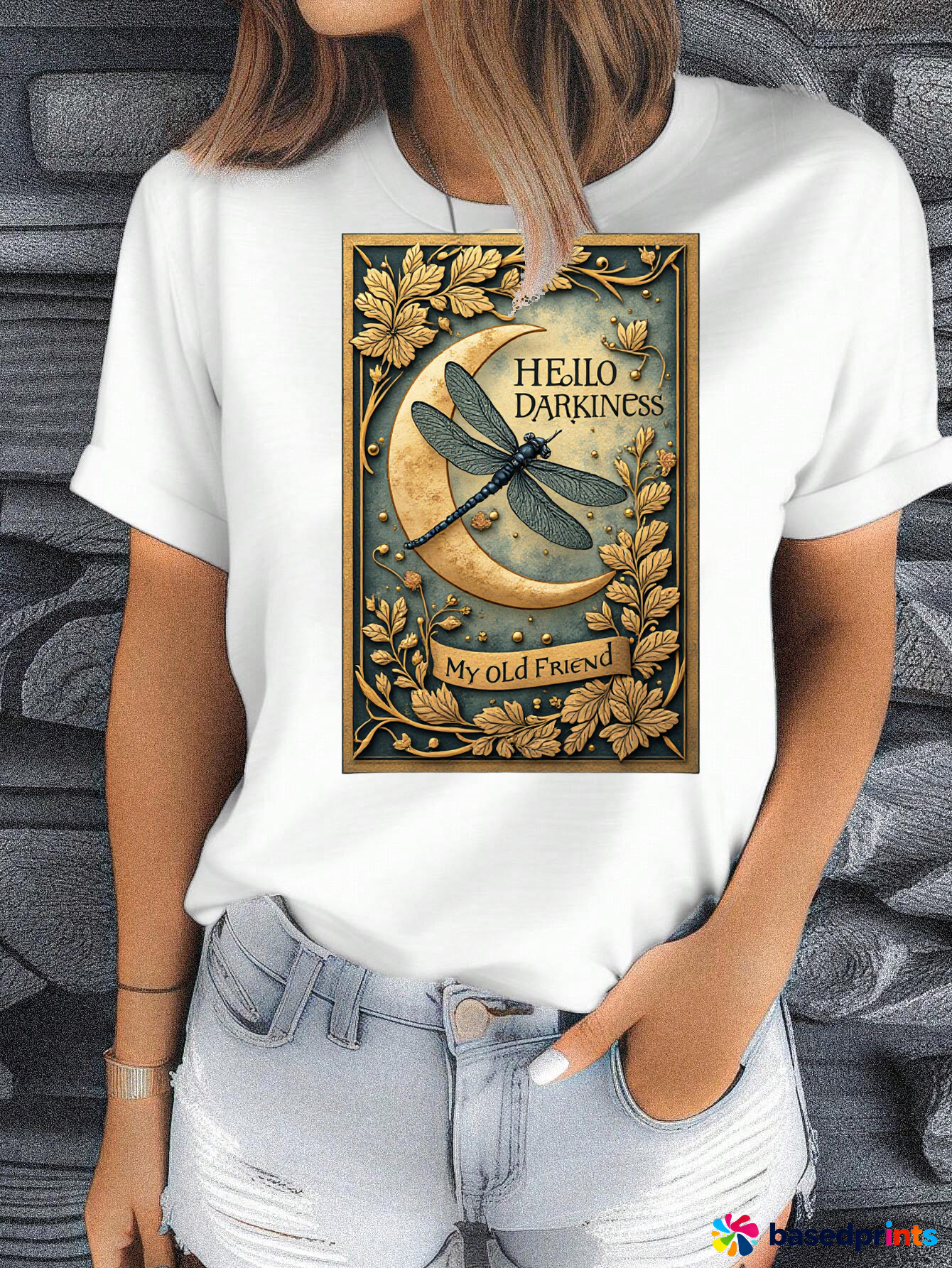 Dragonfly Moon Hello Darkness T-Shirt