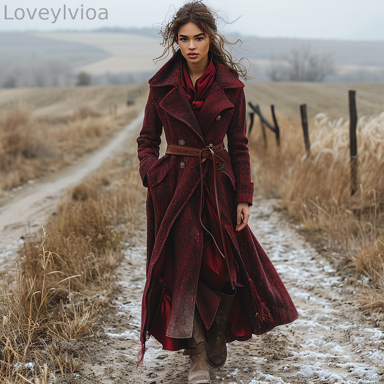 Retro Casual Long Woolen Coat