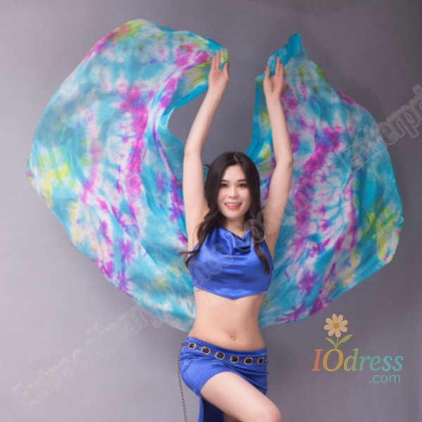 IO Dress New 100% Veils Light Silk Belly Dance Hand Thrown Scarf Shawl Veil Silk 200cm 250cm 270cm Kids Adults Stage Performance 13 Color