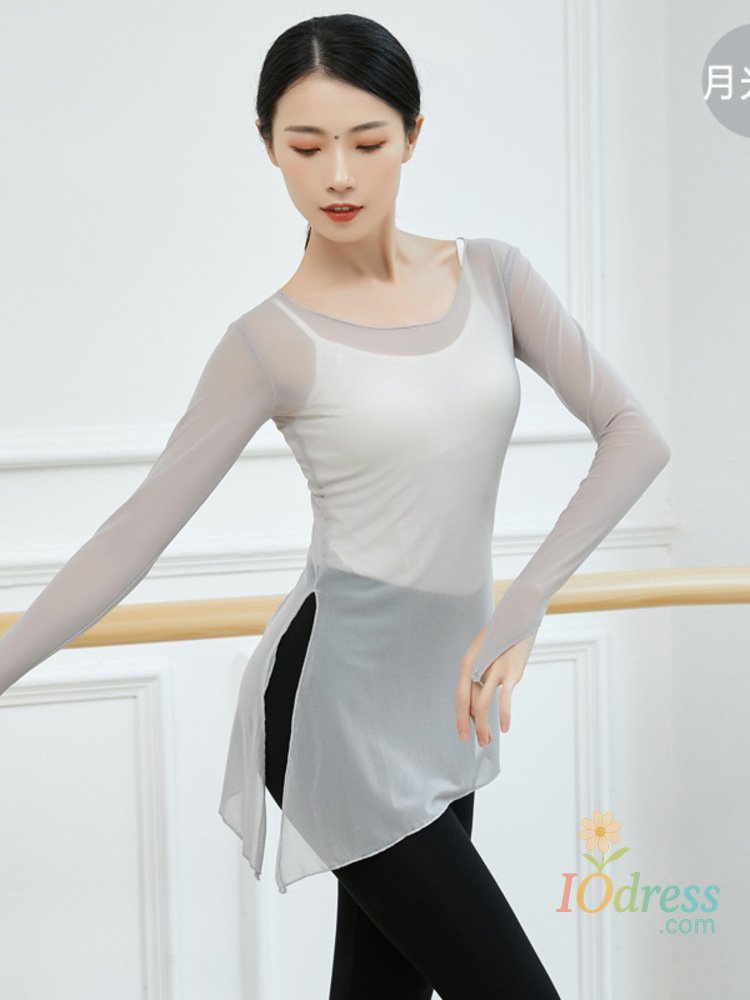 IO Dress Mesh Modern Dance Jazz Costume Tops Party Night Belly Latin Wear Woman Long Sleeves Street Birthday T-shirt Luxury Gala 20234