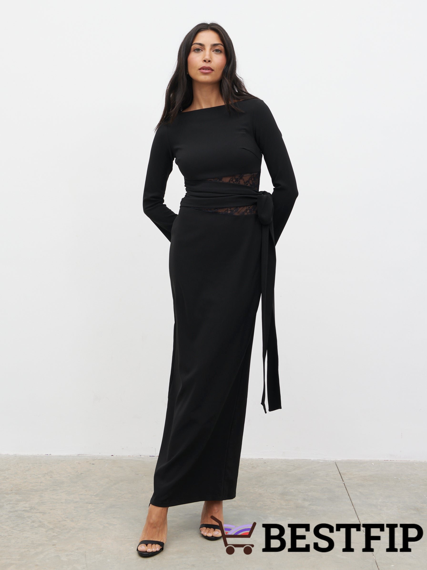 Ambrose Lace Cut Out Maxi Dress - Black Ambrose Lace Cut Out Maxi Dress - Black