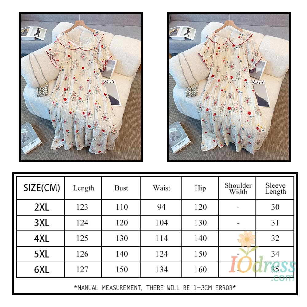 IO Dress Summer Women's Plus Size Casual Short Sleeve Dress Doll Neck Loose Printed Long Dress 2025 New Women's Clothing Tea Party Dress