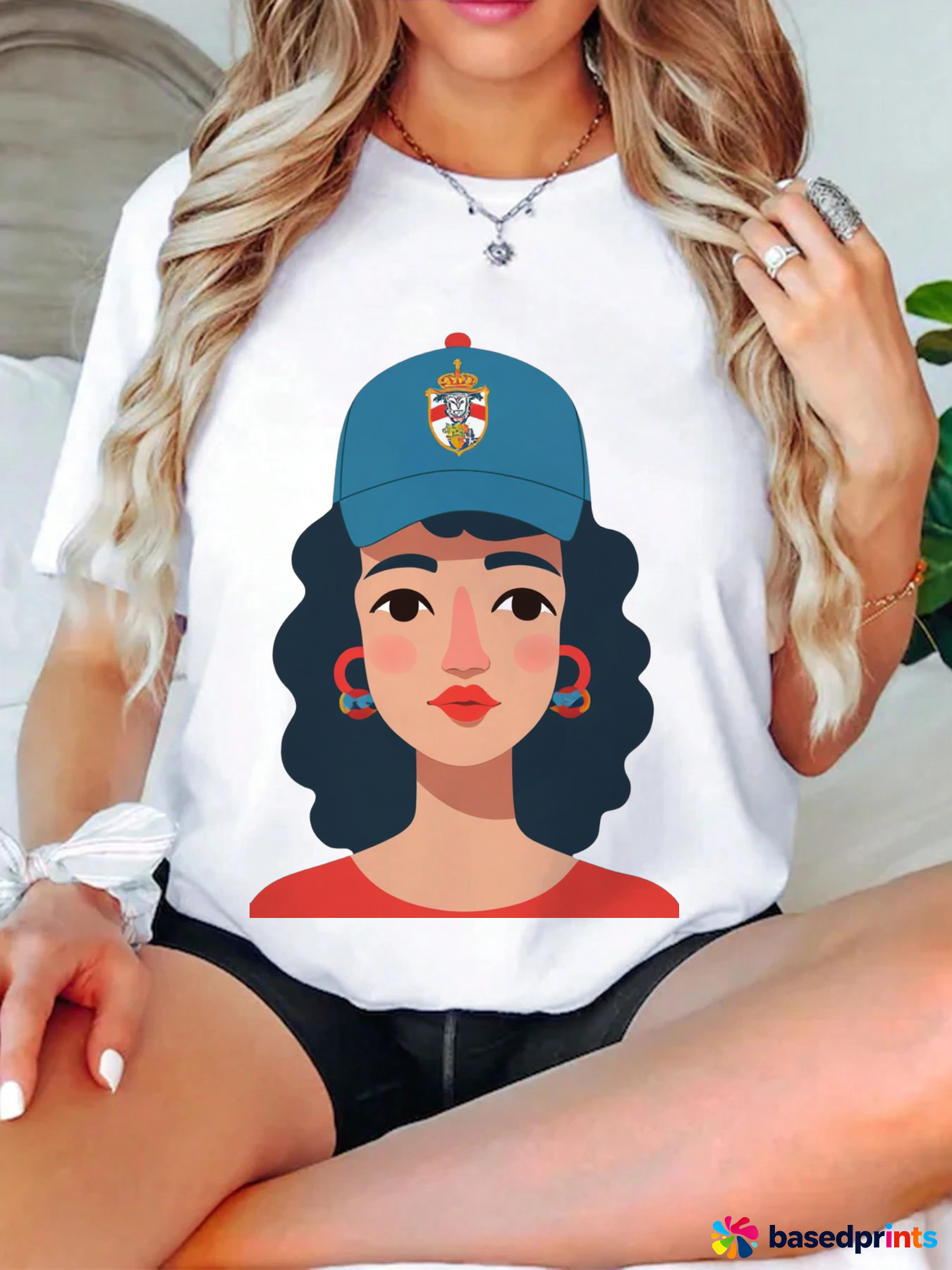 Women's Casual Short-Sleeved T-Shirt with Cartoon Print
