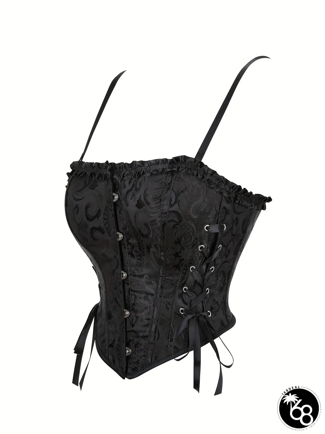 Womens Sexy Ruffle Corset with Thin Straps Body Shaper Court-Style Tube Top Outside Wear | 168DEAL