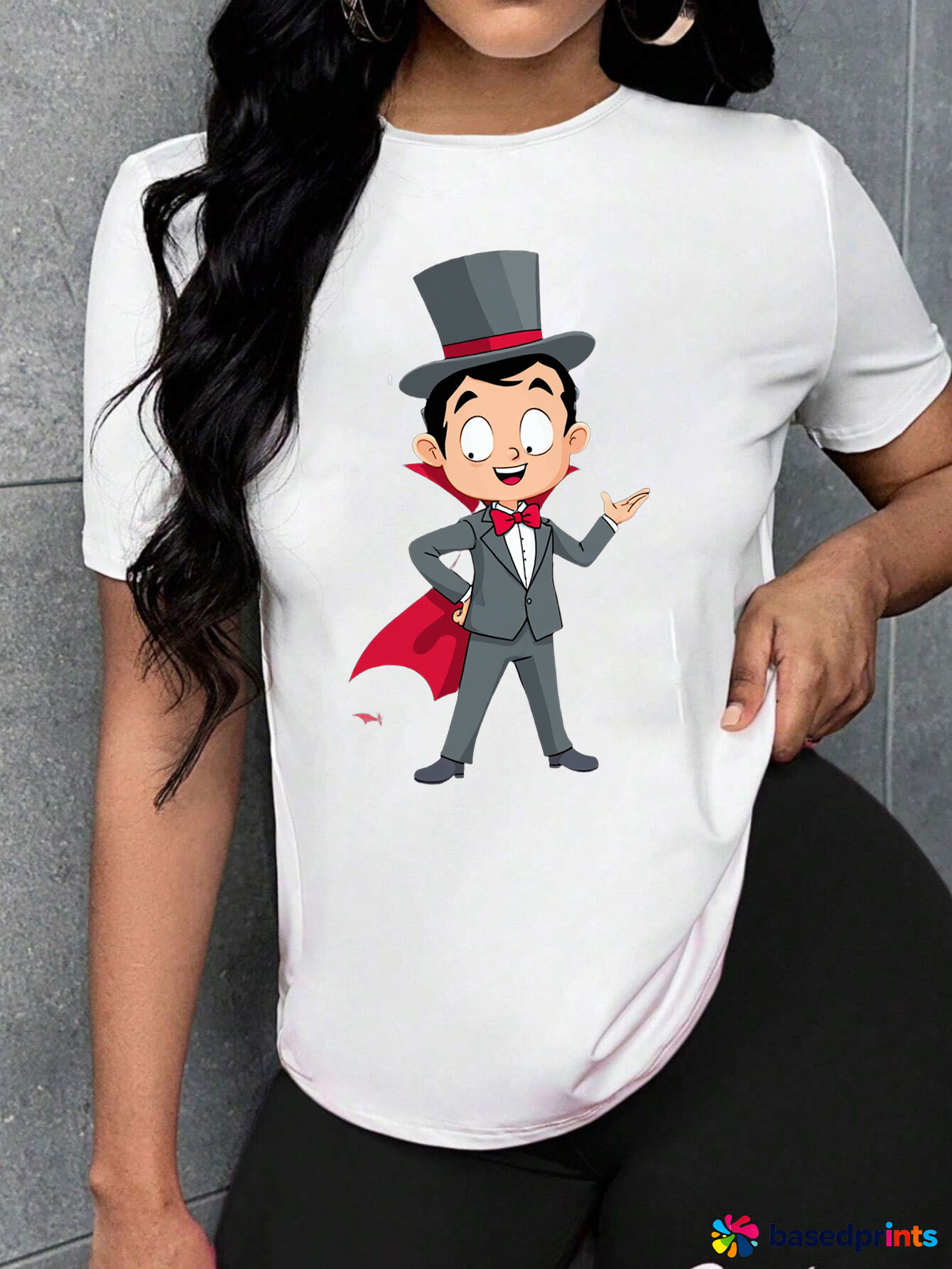 T-Shirt Cartoon Character Print Short Sleeve Women Tshirt