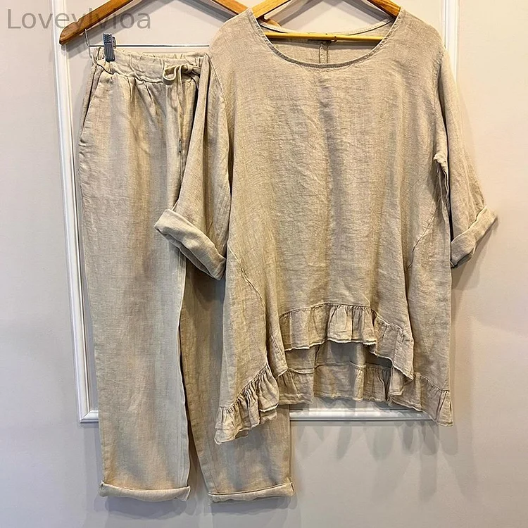 Comfortable Casual Long Sleeved T-Shirt Two Piece Set