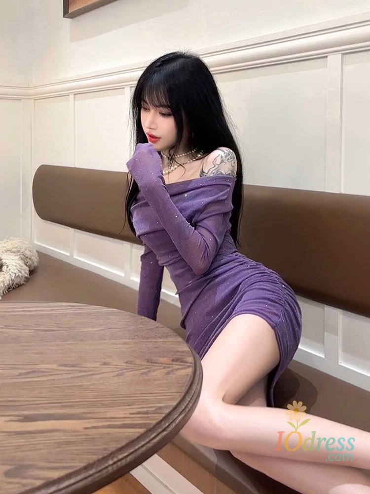 IO Dress Off Shoulder Women's Long Sleeve Dresses Coquette Harajuku Cotton Clothing Hot Beach Loose New in Thic Outfits Sexy Female Dress