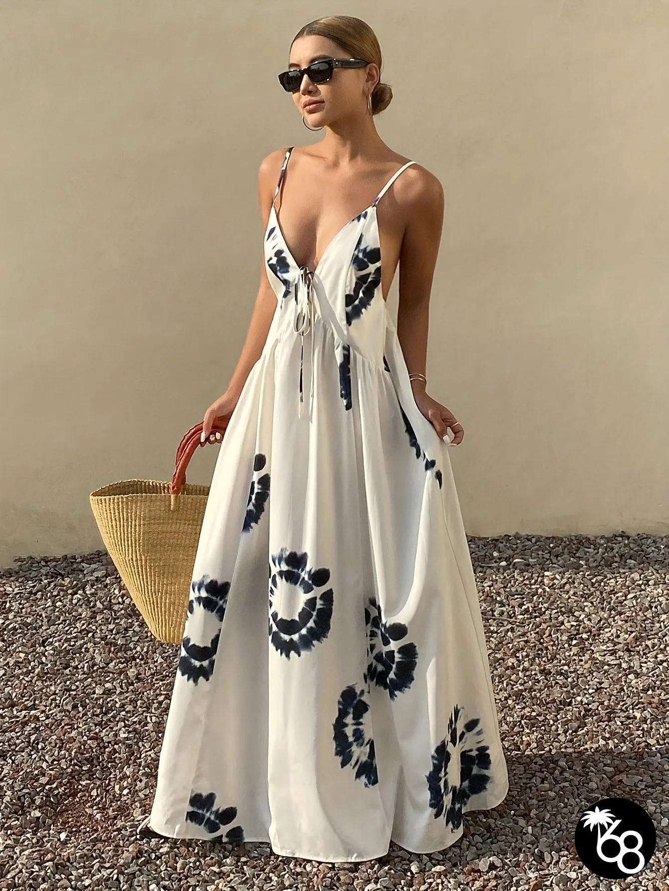 Womens Stylish Floral Print Maxi Dress With Strapless V-Neck And Tie waist Perfect | 168DEAL