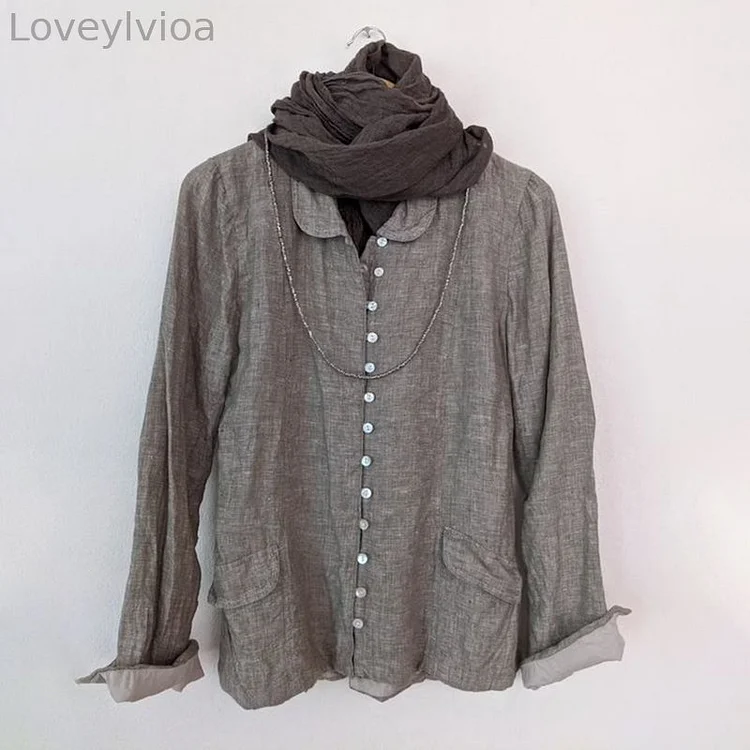 Solid Color Comfy Linen Monet Jacket