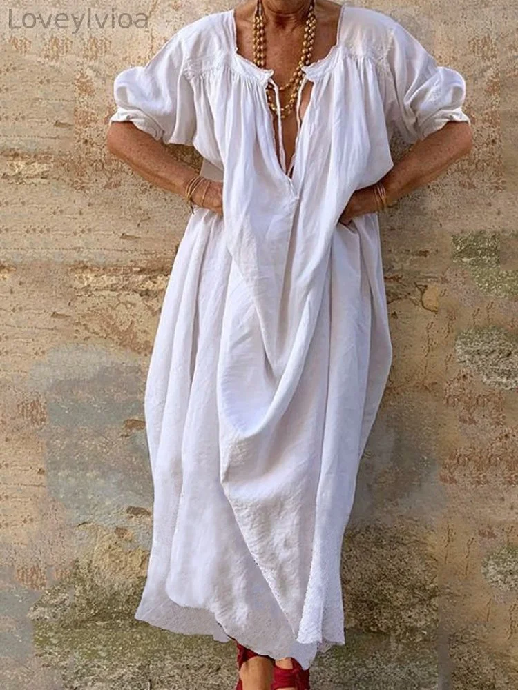 Vintage Medieval Pleated Oversize Maxi Dress