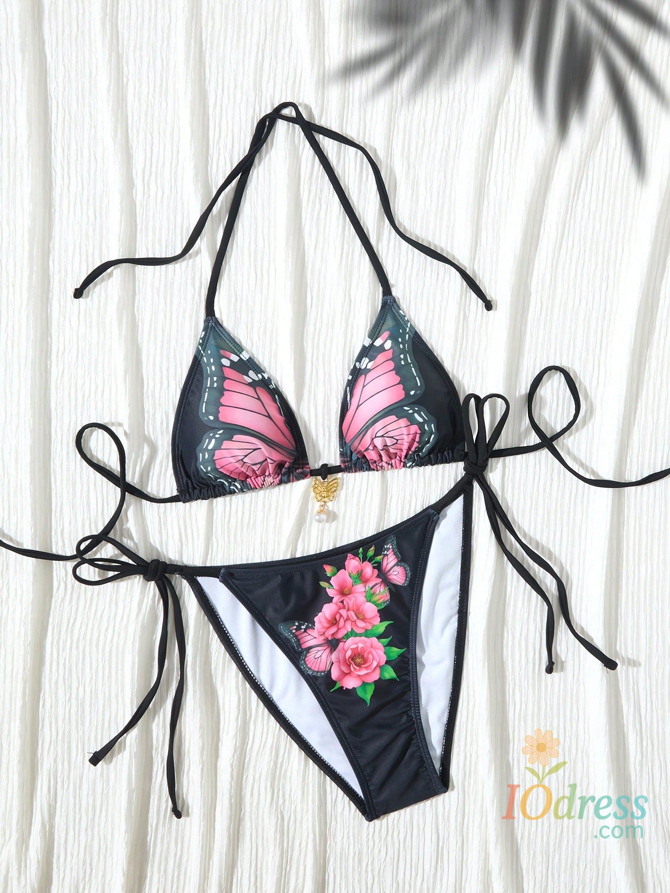 IO Dress 2025 Halter Triangle String Bikinis Sexy Swimsuit Women Printed Swimwear Female Bathers Bathing Swimming Swim Suit Beachwear