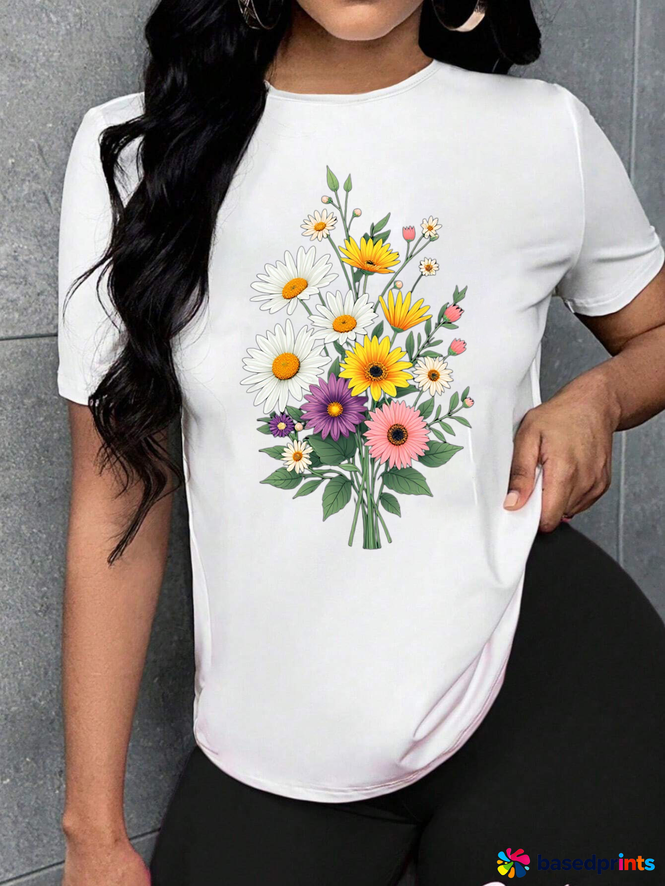 Summer Floral Print Short Sleeve T-Shirt