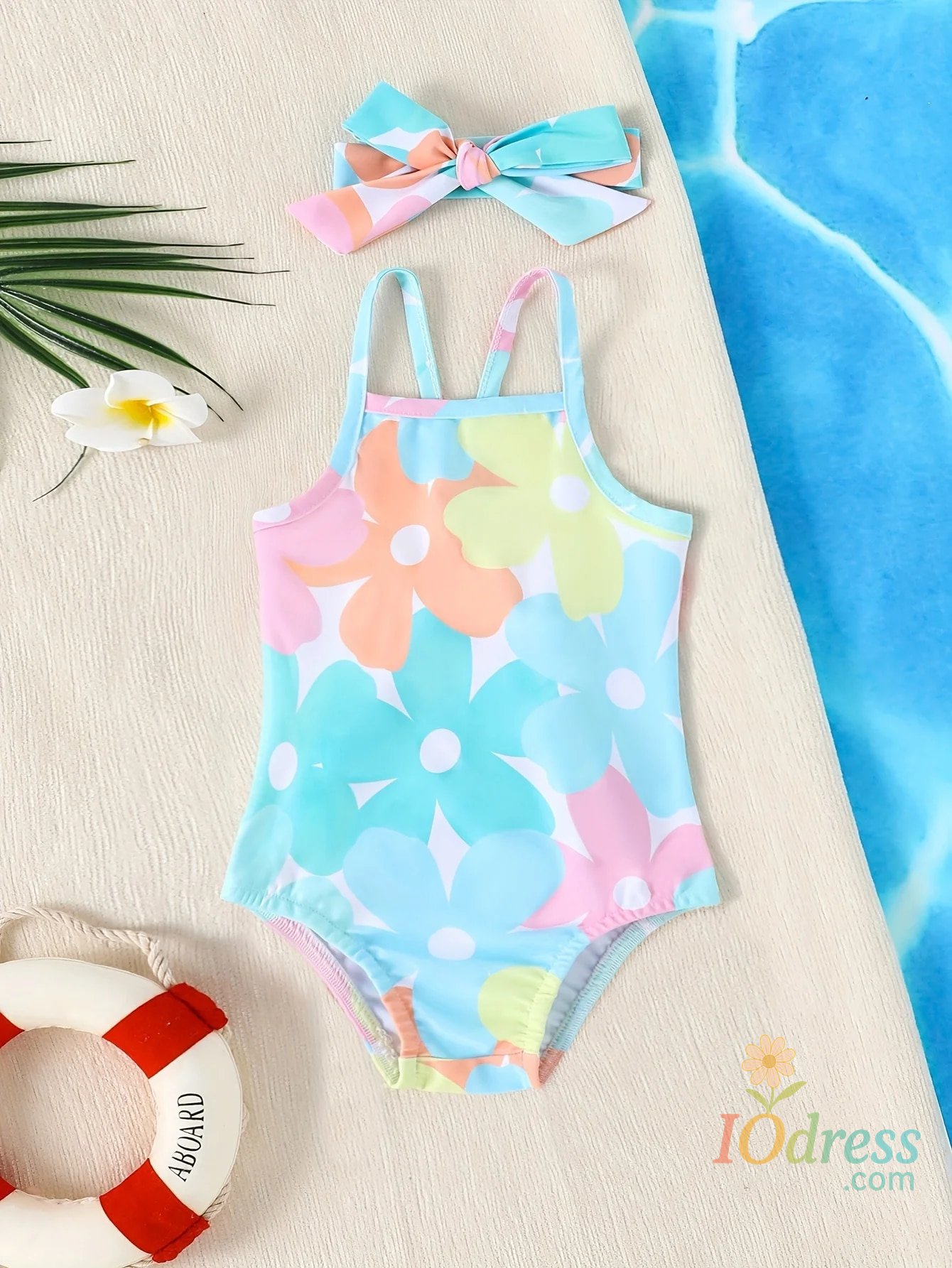 IO Dress Summer Cute Baby Girls One-Piece Swimsuit With 2-Piece Swimming Pool One-piece Swimsuit For Newborn Girls