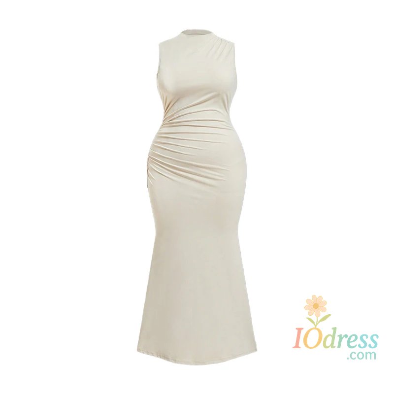 IO Dress Plus Size Summer Fashion Dresses Women's 2025 Formal Party Elegant Bodycon Dress High Waist Ruffles Bandage Robe Femme Clothing