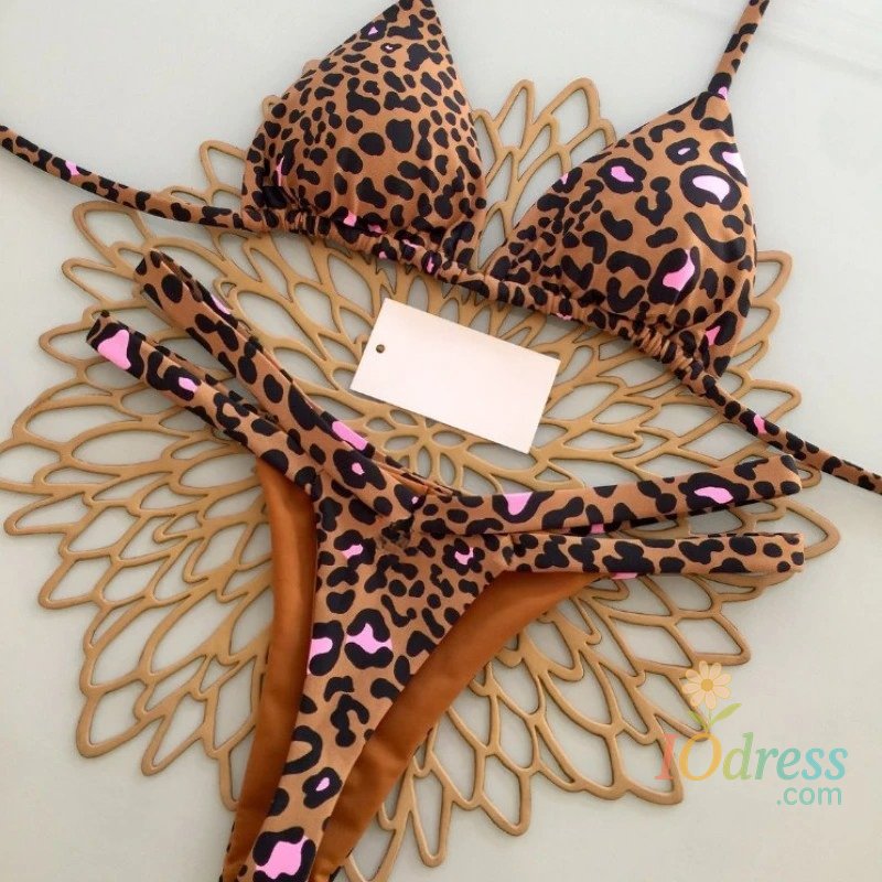 IO Dress New Bikini Women Swimsuit Beach Vacation Swimwear Leopard Printed Sexy Bikini Set Beachwear Swimsuit Thong Bathing Suit Biquinis