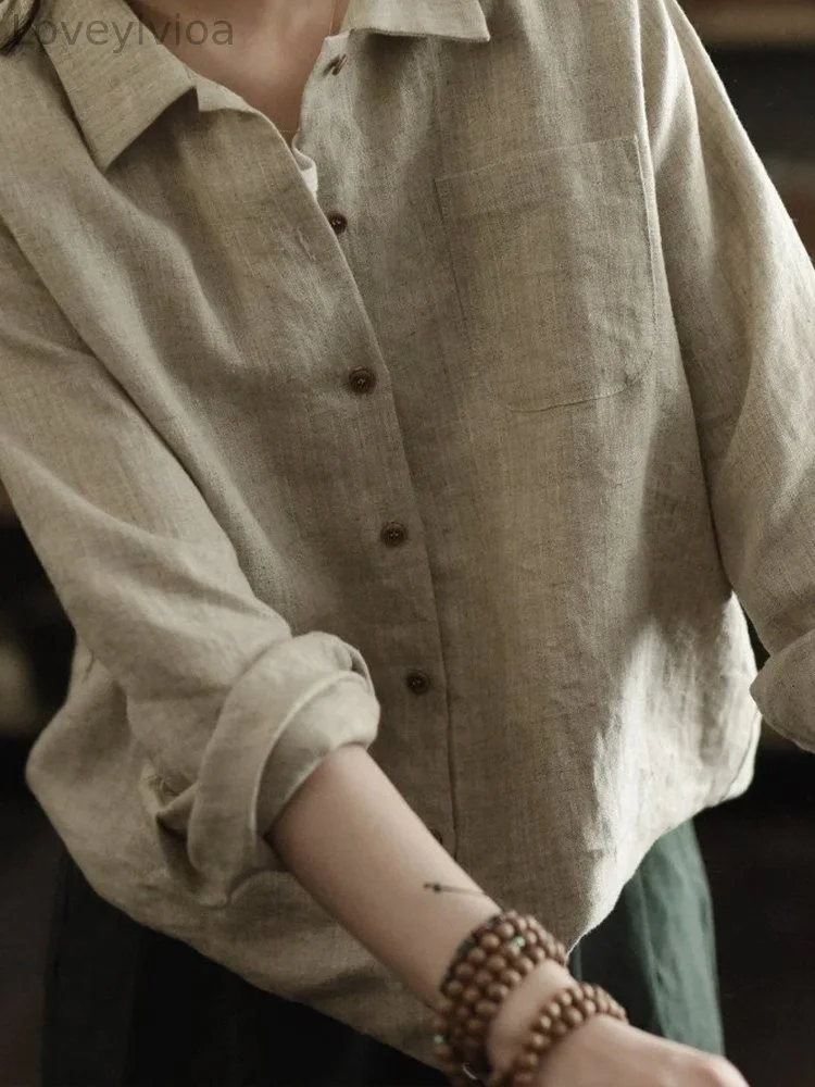Elegant Color Vintage Loose Fit Comfy Blouse