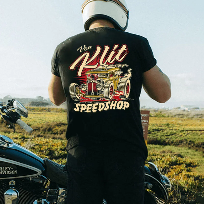 KLIT SPEED SHOP Classic Car Print Men's T-shirt