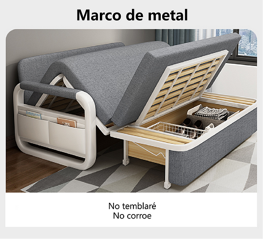 Adecuado para espacios reducidos-Sofá cama plegable multifuncional.