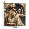 (Framed)Diamond Painting -DIY Round Drill Retro Girl with Frame(25x25cm)