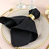 10 Pack | Black Premium 250 GSM Polyester Cloth Dinner Napkins | 20"x20"