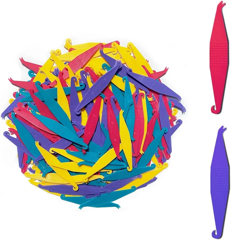 OBTANIM 100 Pcs Colorful Disposable Plastic Braces Elastic Rubber Bands Placers Tool for Braces Dental Orthodontic