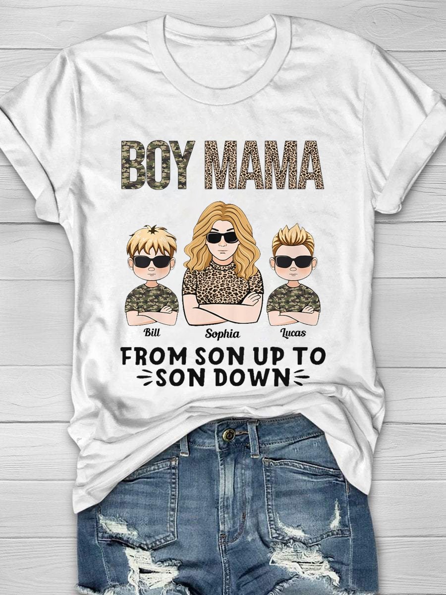 Boy Mom Print Short Sleeve T-Shirt