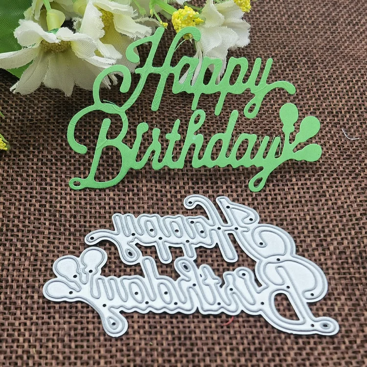 New beautiful Wish letters happy birthday Metal cutting dies Stencil Scrapbooking Photo Album Card Paper Embossing Craft DIY Die