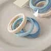 3PCS Blue Cream Rhombus Pattern Elasticity Hair Bands Set