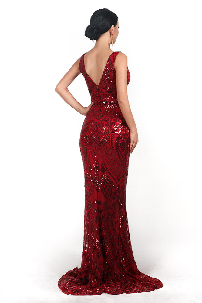 Glamorous Sleeveless Mermaid Long Evening Dress With Sequins Online
