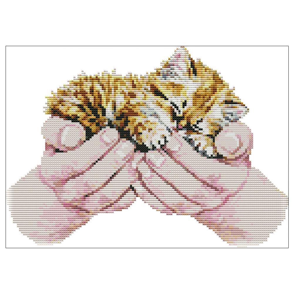 

Little Tiger - 14CT Stamped Cross Stitch - 33*26cm, 501 Original